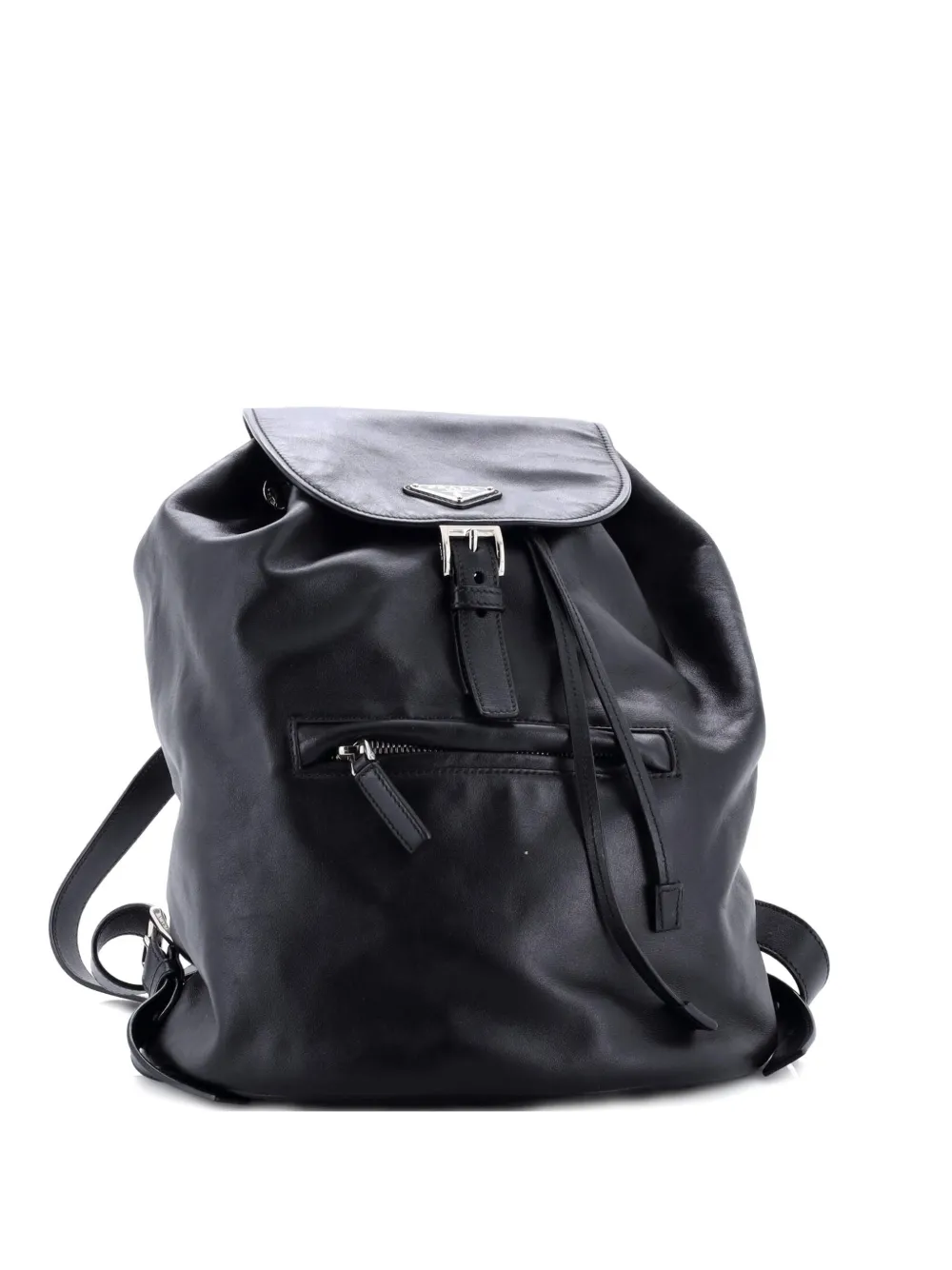 Prada Pre-Owned Zip Pocket Leather Medium backpack - Nero