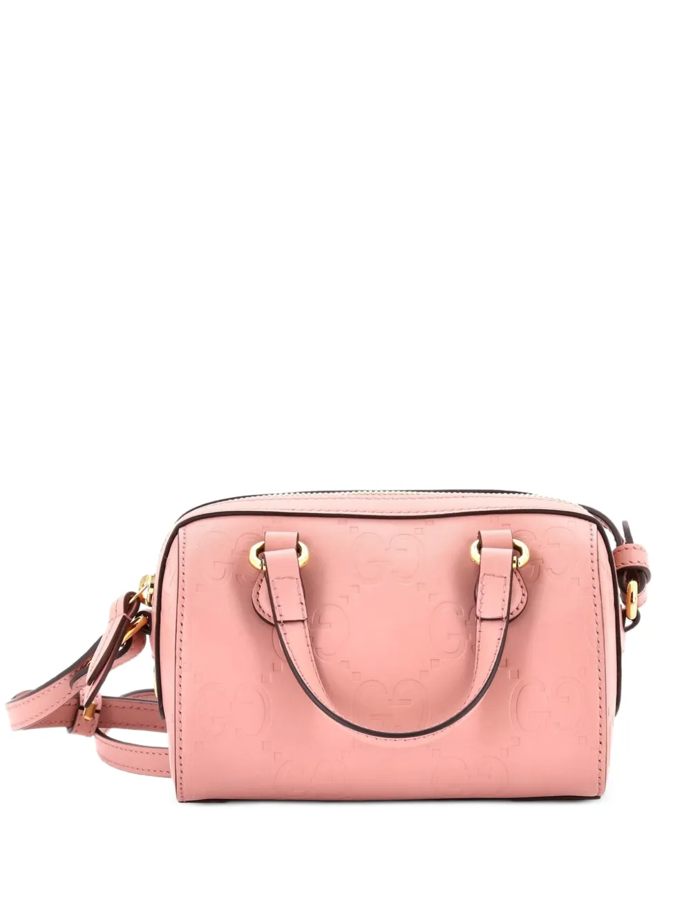 Gucci Pre-Owned Convertible Boston Bag Jumbo GG Embossed Leather Super Mini crossbody bag - Rosa