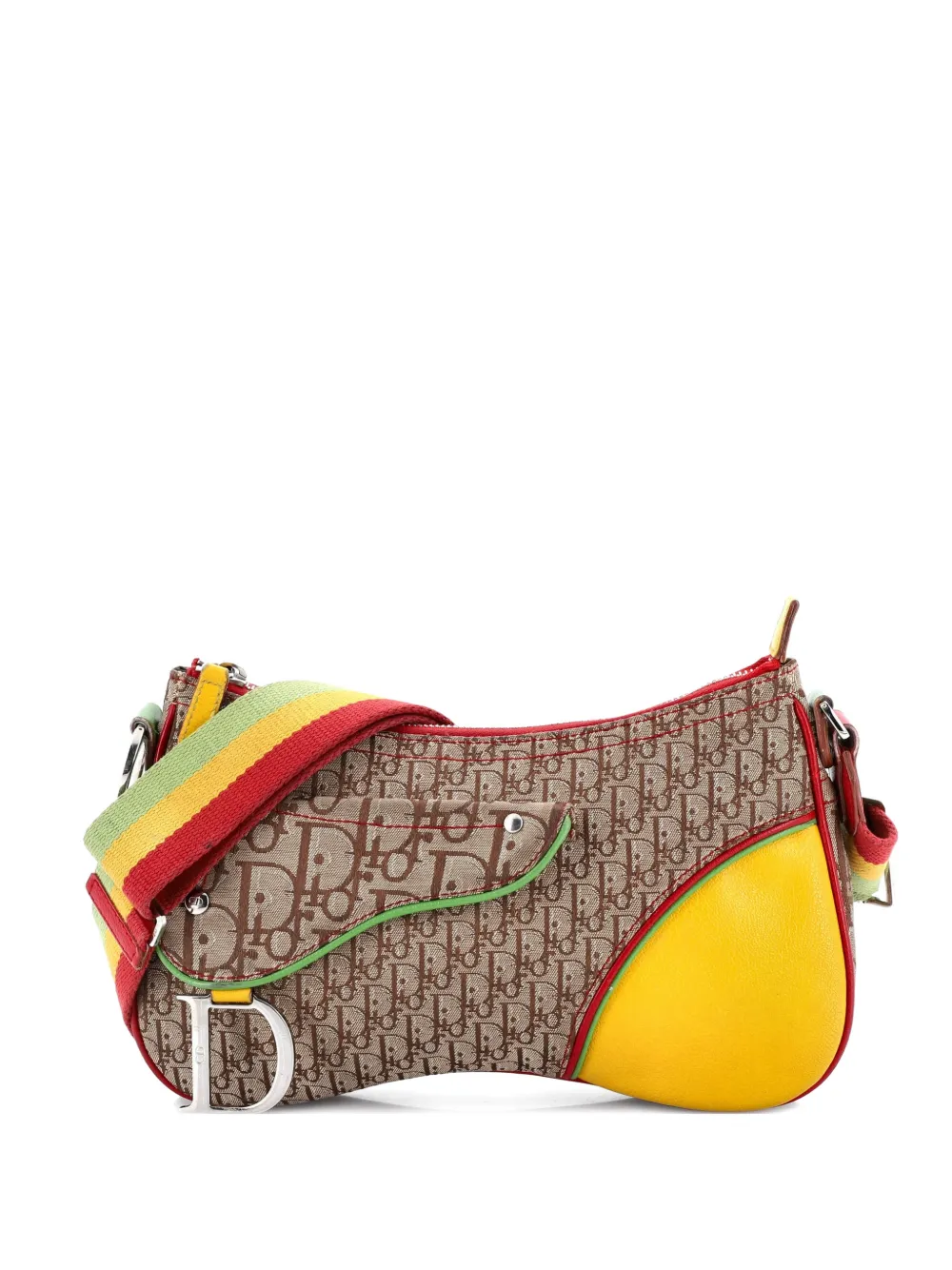 Christian Dior Pre-Owned Vintage Rasta Saddle Messenger Bag Diorissimo Canvas Medium crossbody bag - Marrone