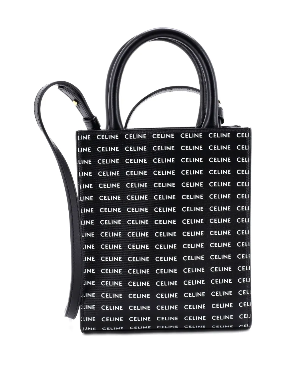 Celine Pre-Owned Vertical Cabas All Over Logo Print Leather Mini tote bag - Nero