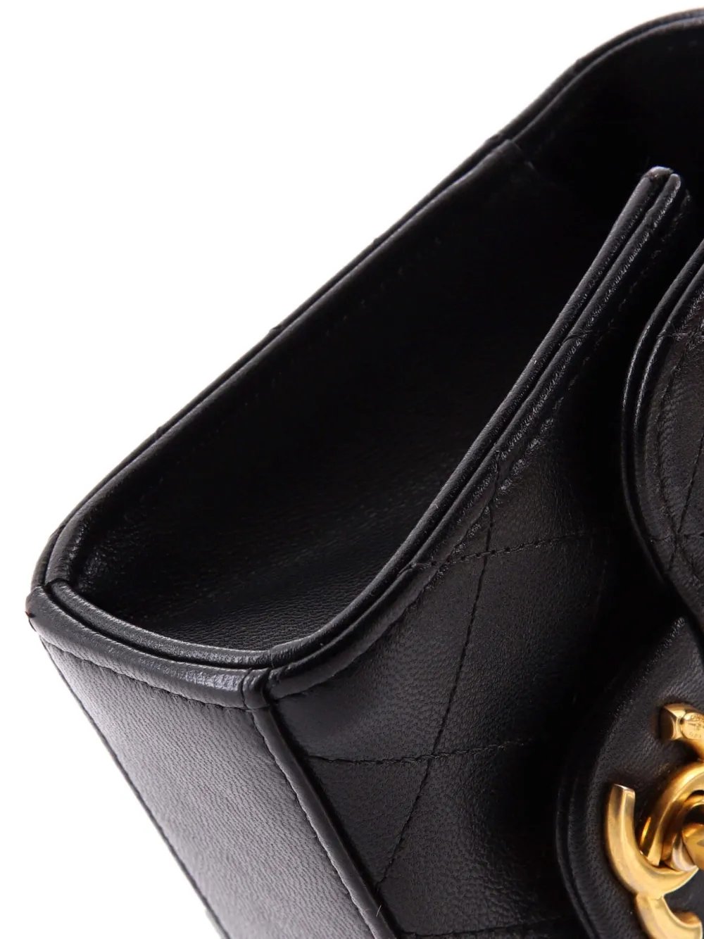 CHANEL Pre-owned Chic Pearls Flap Clutch With Chain Quilted Goatskin Mini Crossbody Bag In Black