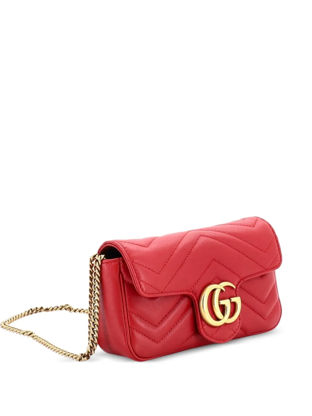 Gucci Pre-Owned GG Marmont Flap Bag Matelasse Leather Super Mini crossbody bag - Rosso