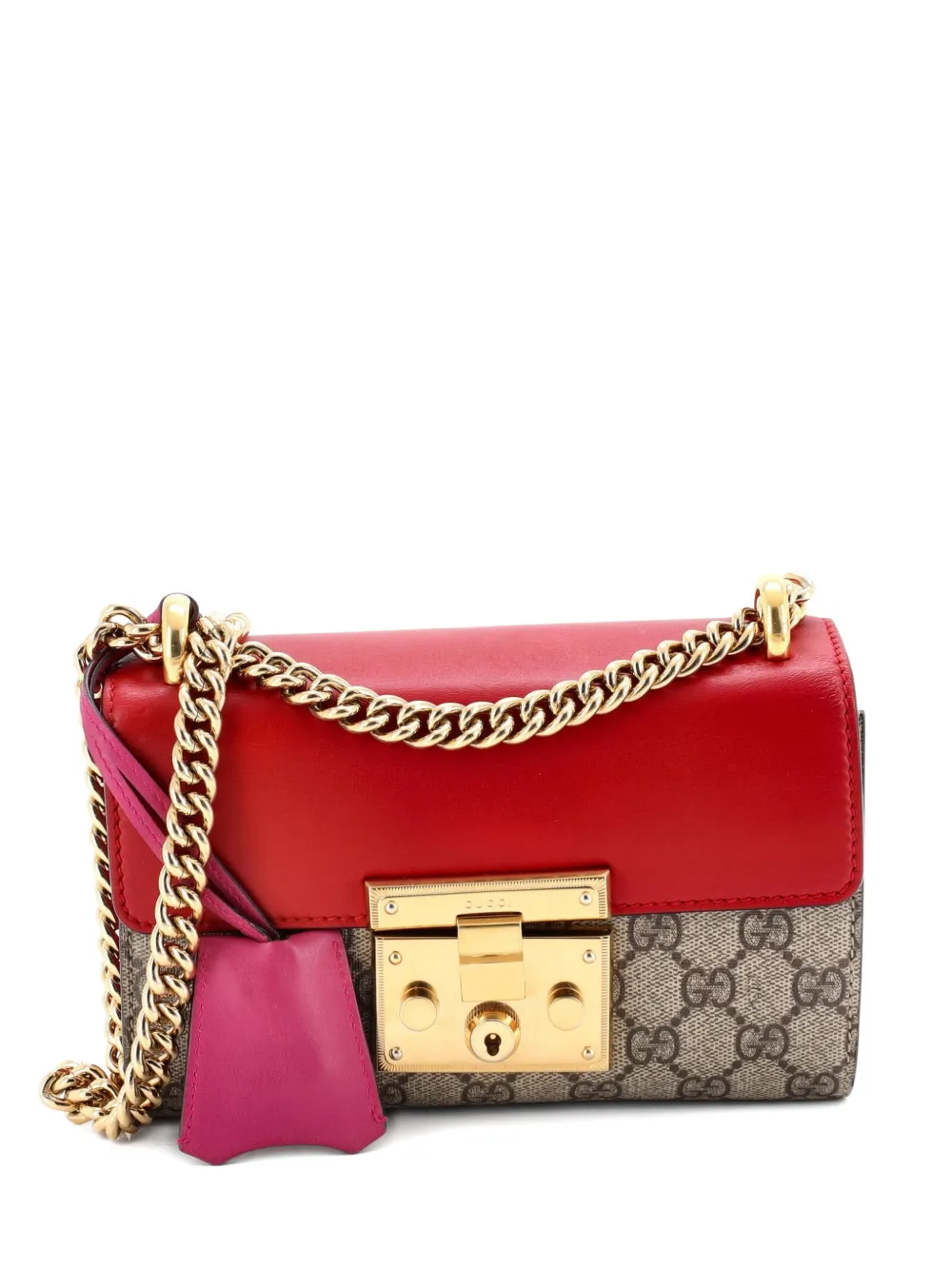 Gucci Pre-Owned Padlock Shoulder Bag GG Coated Canvas and Leather Small crossbody bag - Marrone