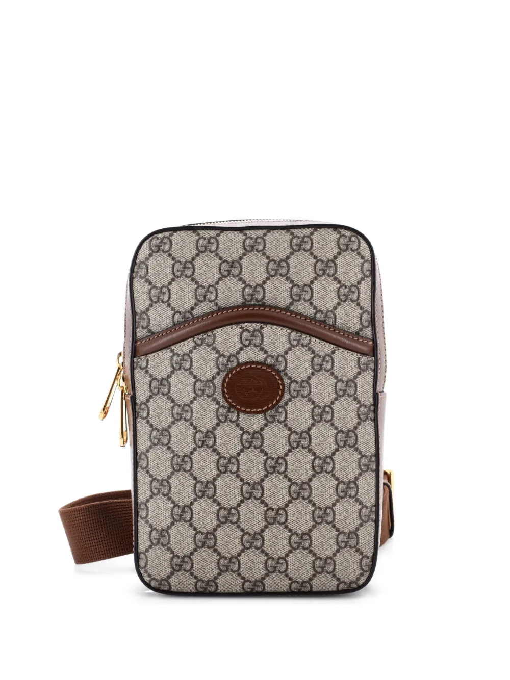 Gucci Pre-Owned Interlocking G Patch Sling Bag GG Coated Canvas Small crossbody bag - Marrone