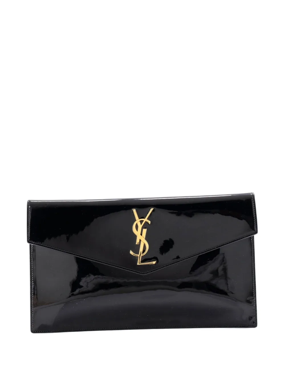Saint Laurent Pre-Owned Uptown Pouch Patent clutch bag | Black | Image 1