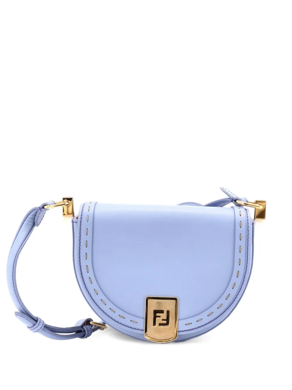 Fendi Pre-Owned Moonlight Flap Bag Leather with Acrylic Glass Detail crossbody bag - Viola