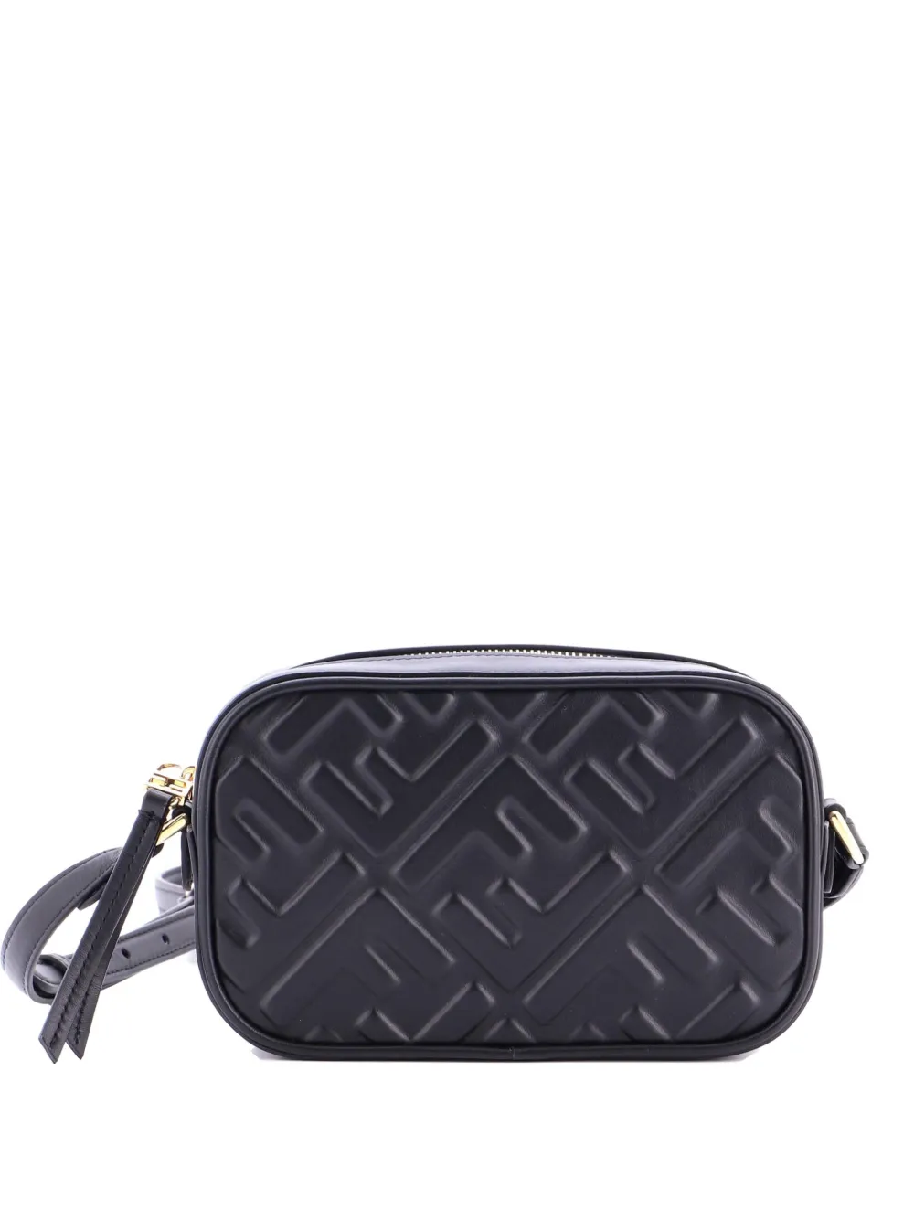 Fendi Pre-Owned Camera Case Bag Zucca Embossed Leather Mini crossbody bag - Nero