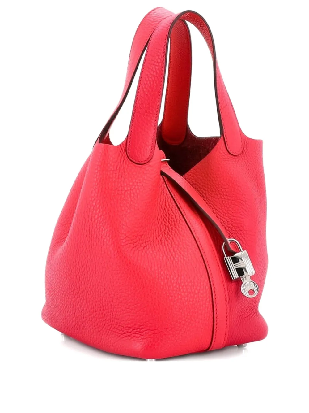 Pre-owned Hermes Casaque Picotin Lock Bag Clemence Pm Bucket Bag In Pink