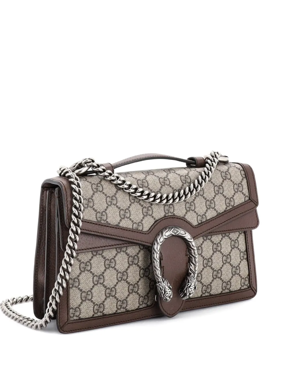 Gucci Pre-Owned Dionysus Top Handle Chain Bag GG Coated Canvas Small satchel - Marrone