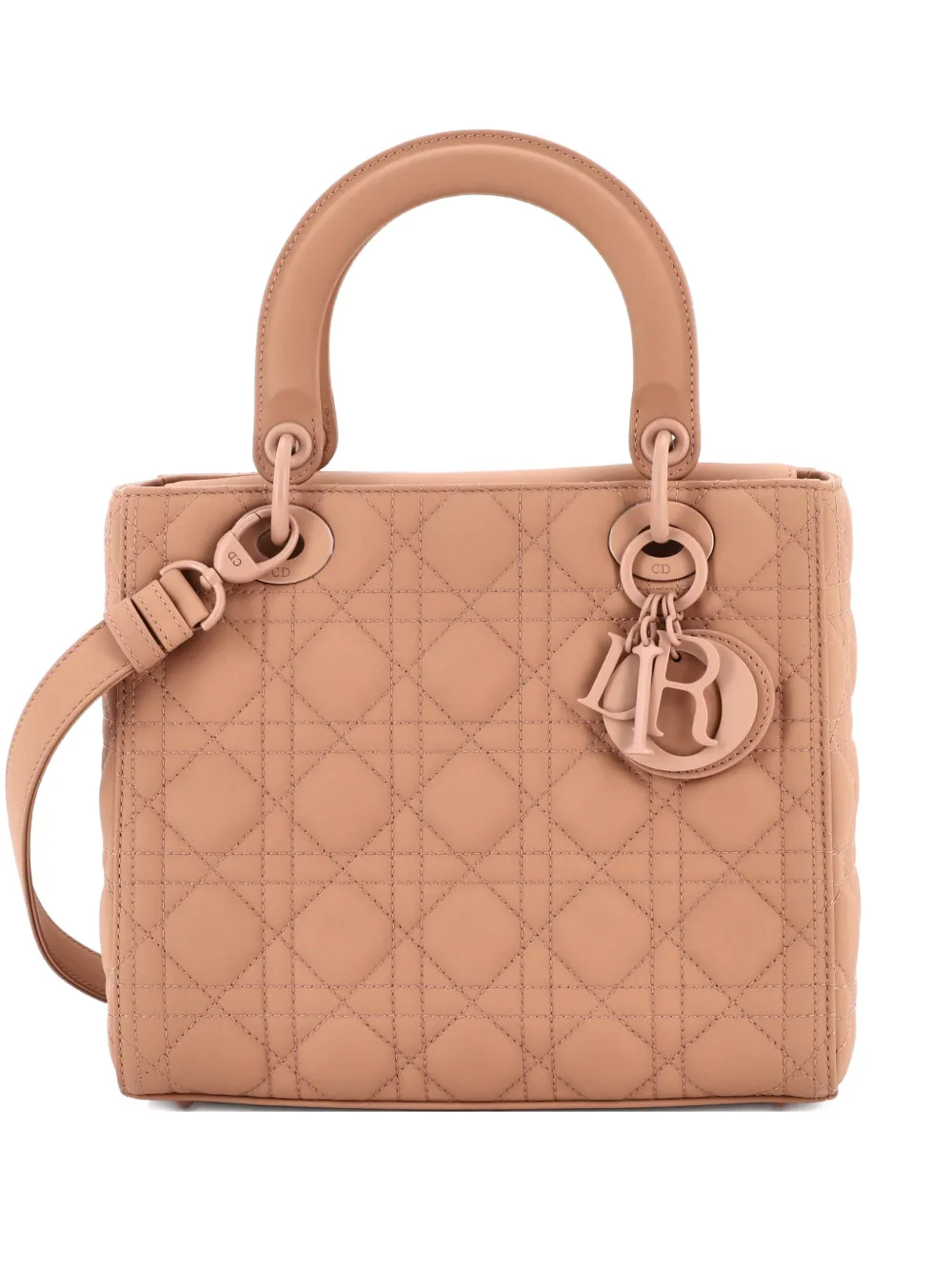 Christian Dior Pre-Owned Ultra Matte Lady Dior Bag Cannage Quilt Calfskin Medium satchel - Neutrals