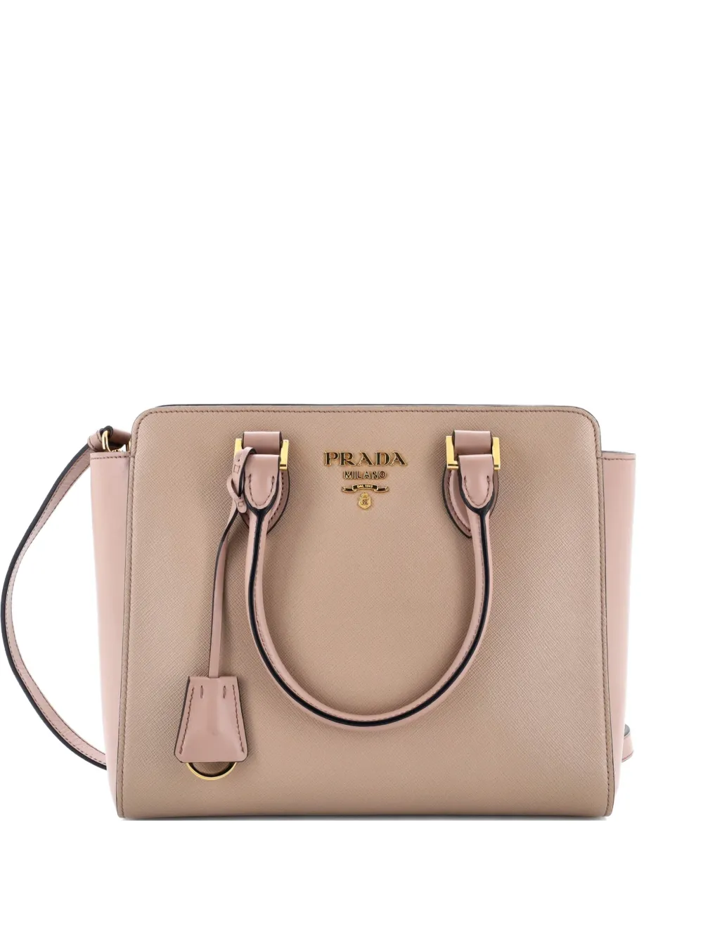 Prada Pre-Owned Convertible Saffiano with Soft Calf Medium tote bag - Toni neutri