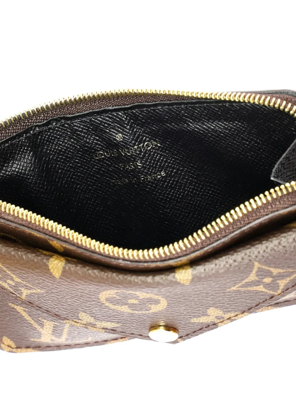 Pre-owned Louis Vuitton Recto Verso Monogram Canvas Card Holder In Black