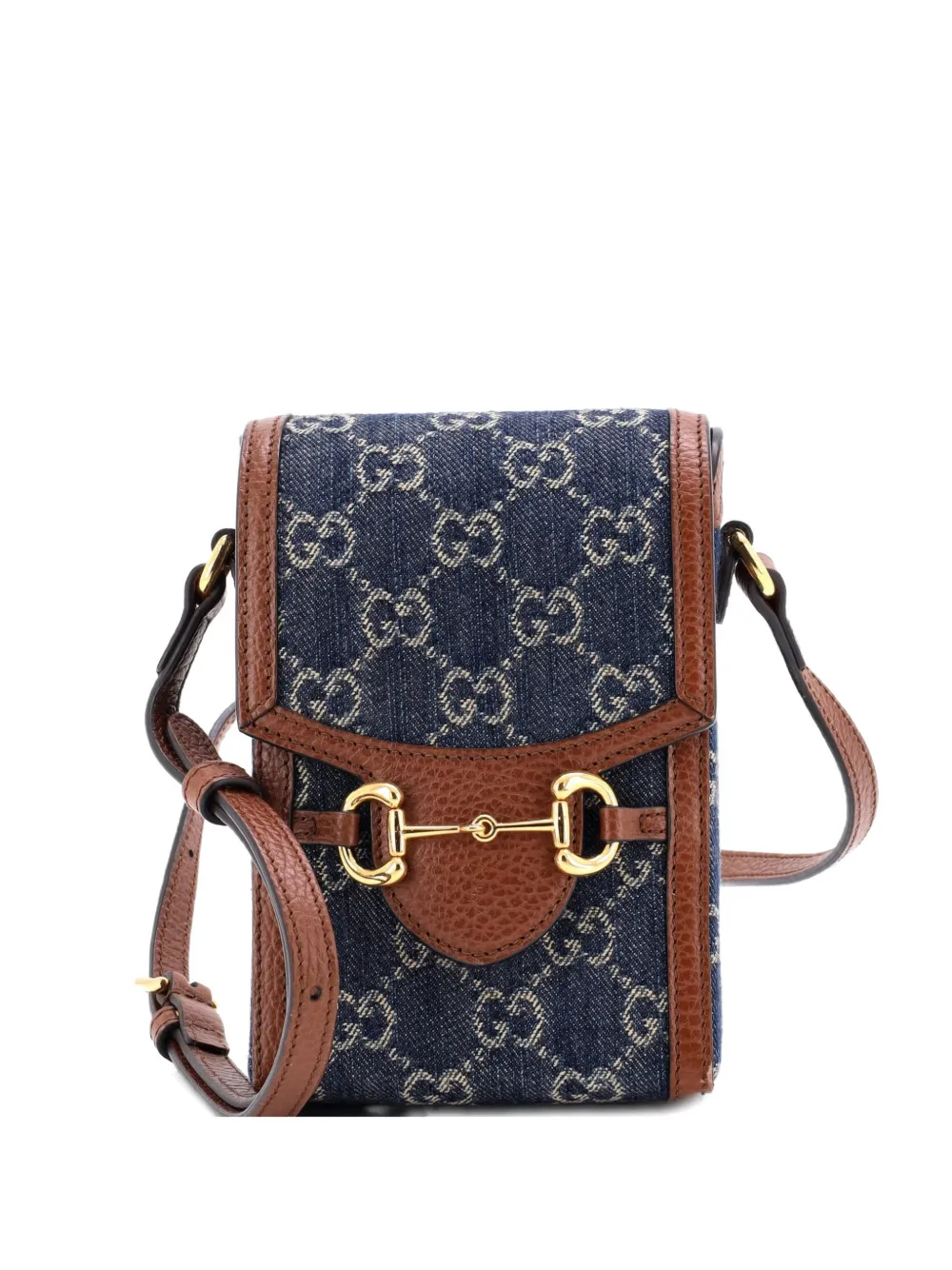 Gucci Pre-Owned Horsebit 1955 GG Denim Mini crossbody bag - Blu