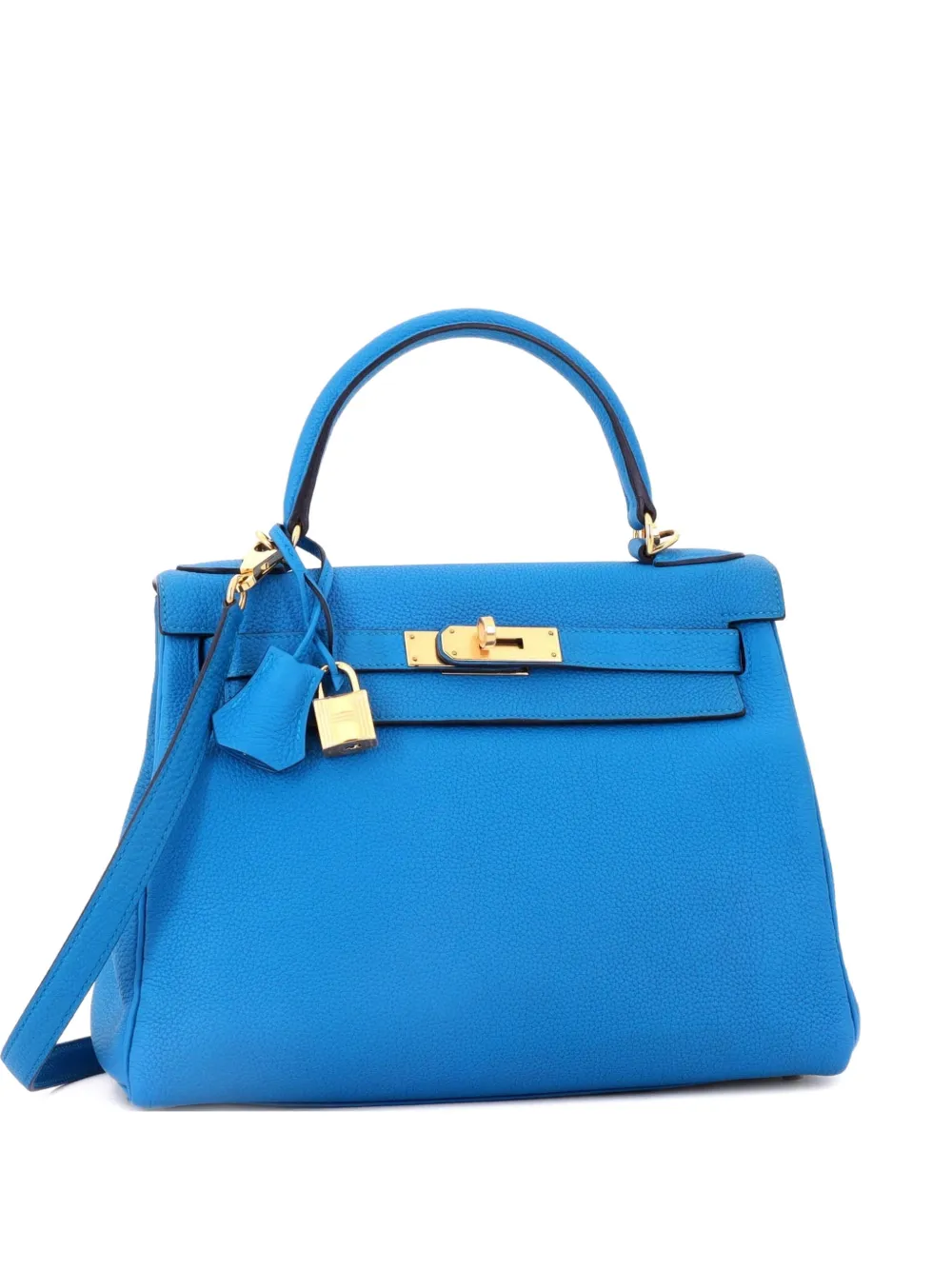 Hermès Pre-Owned Kelly Handbag Blue Togo with Gold Hardware 28 satchel