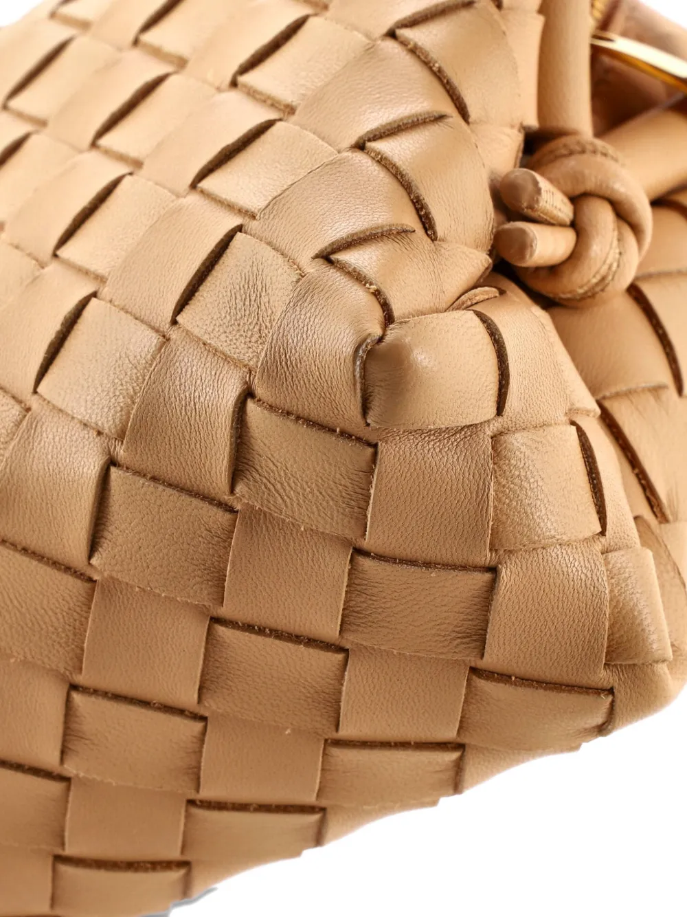 Pre-owned Bottega Veneta Loop Intrecciato Nappa Mini Crossbody Bag In Neutral