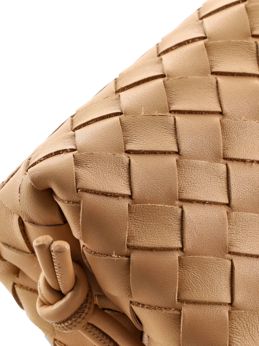 Pre-owned Bottega Veneta Loop Intrecciato Nappa Mini Crossbody Bag In Neutral