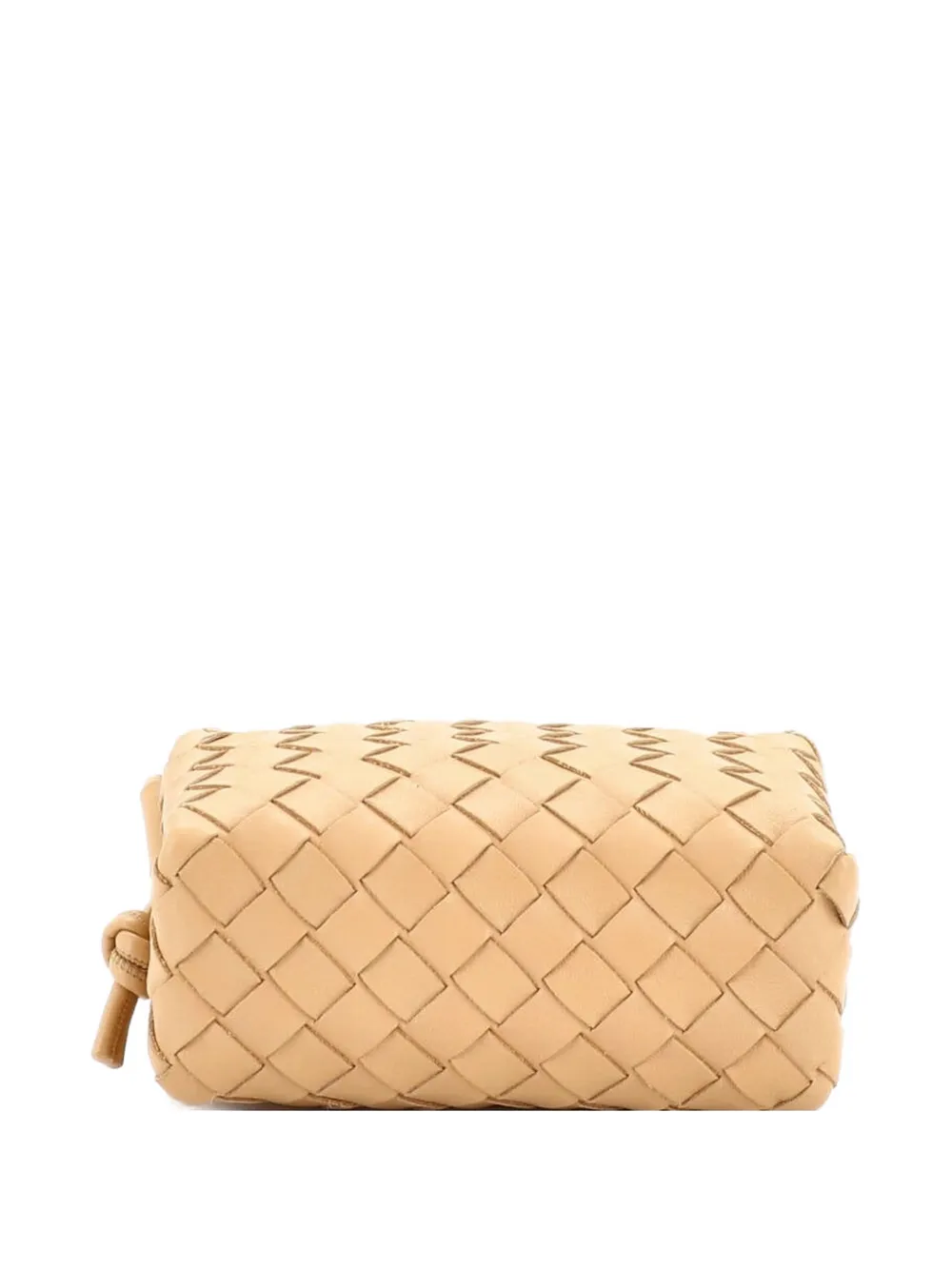 Pre-owned Bottega Veneta Loop Intrecciato Nappa Mini Crossbody Bag In Neutral