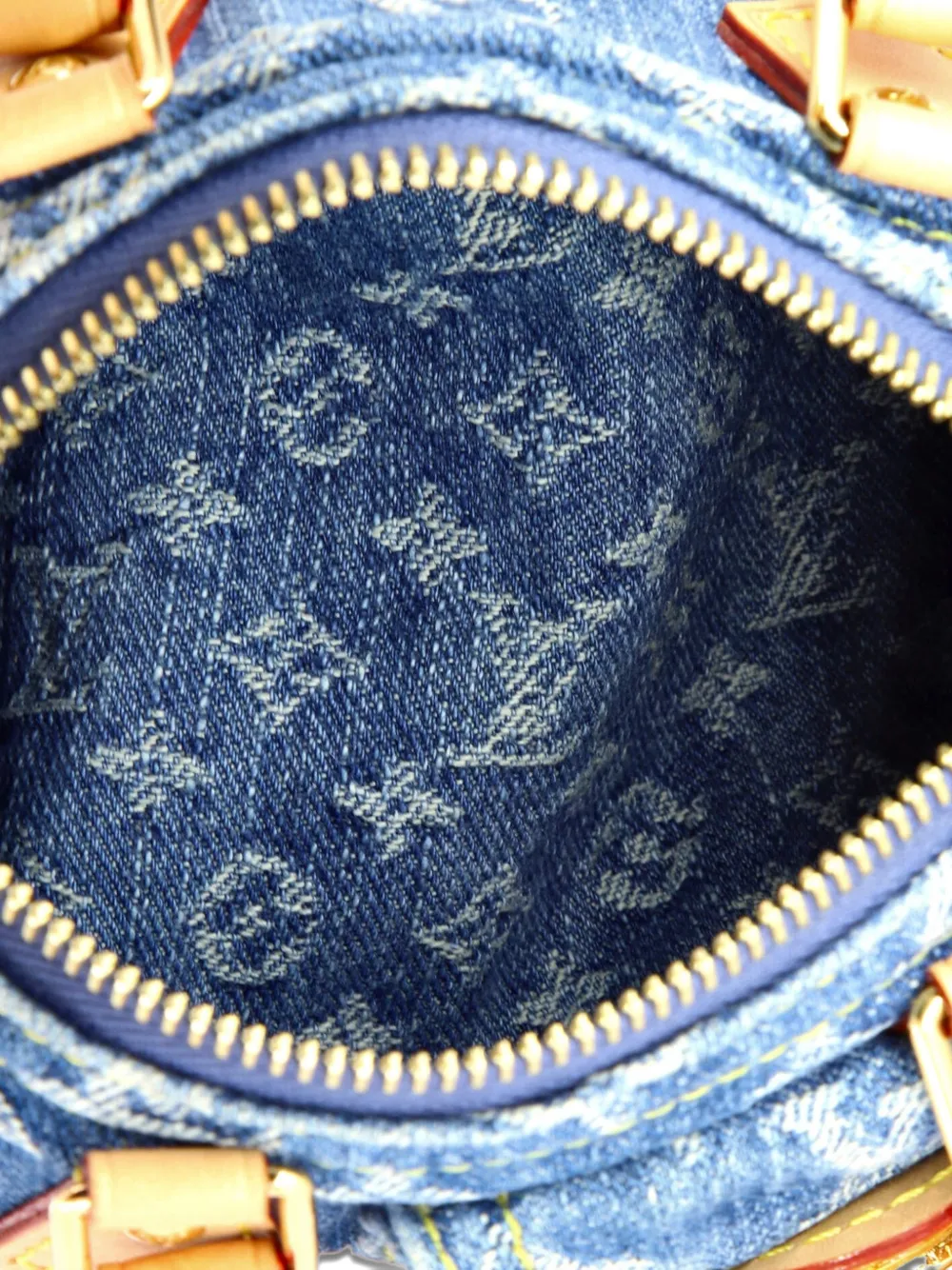 Louis Vuitton Pre-Owned Speedy Bandouliere LV Remix Monogram Denim
