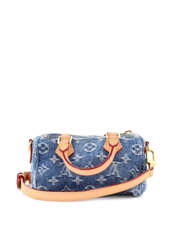 Louis Vuitton Pre-Owned Speedy Bandouliere LV Remix Monogram Denim