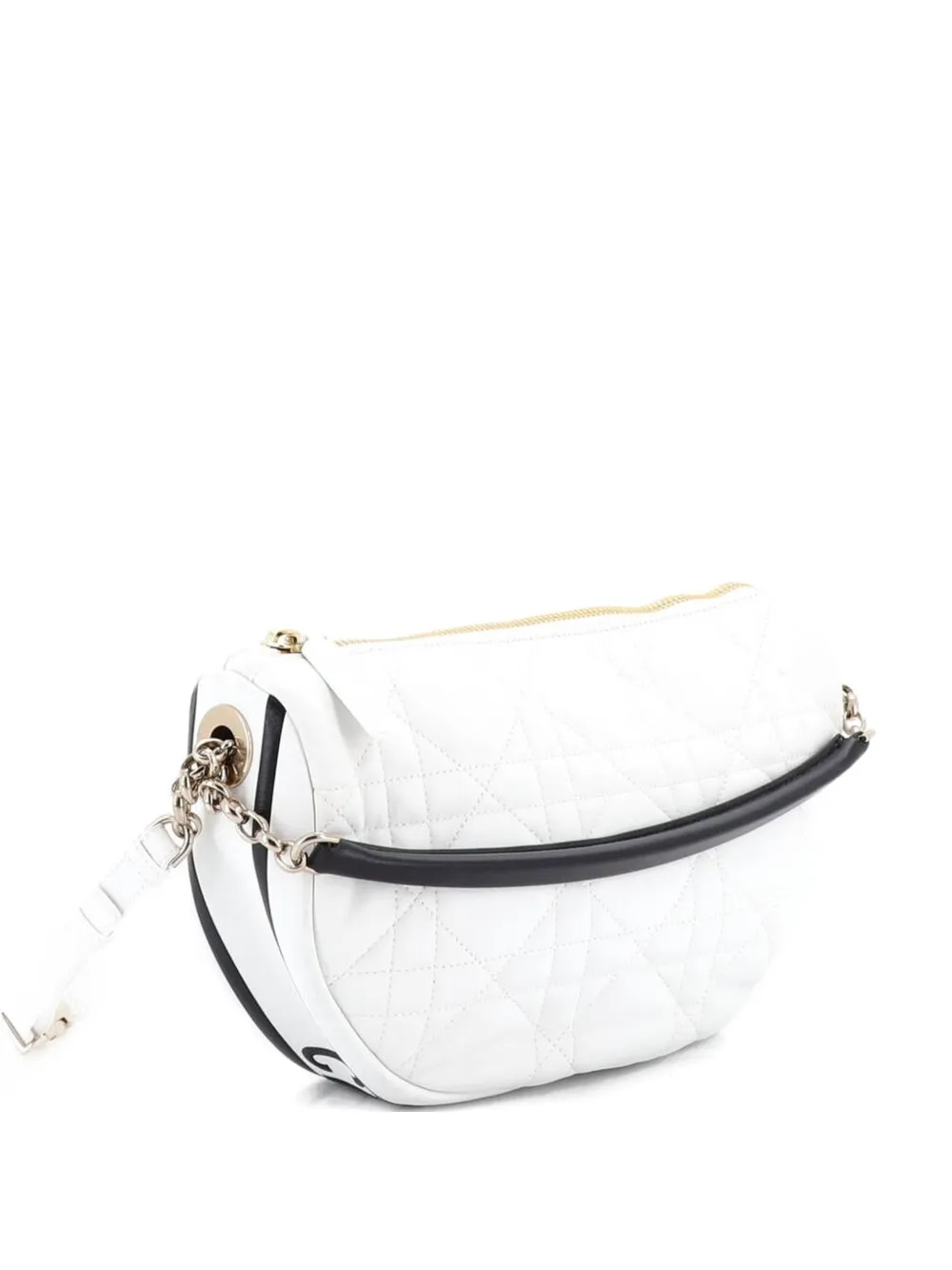 Christian Dior Pre-Owned Vibe Cannage Quilt Lambskin Medium hobo bag - Bianco