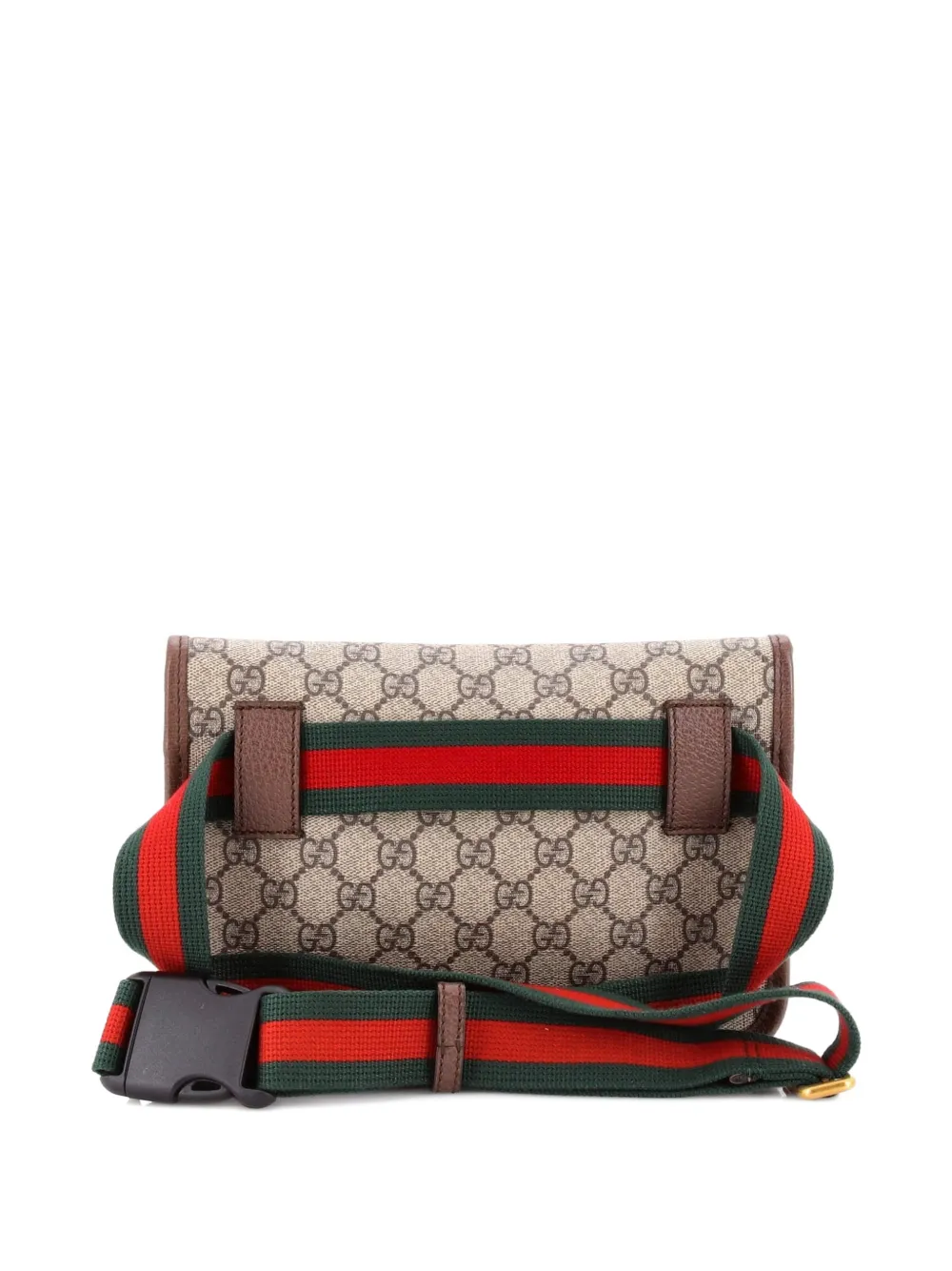 Pre-owned Gucci Neo Vintage Flap Gg Coated Canvas Belt Bag In Brown