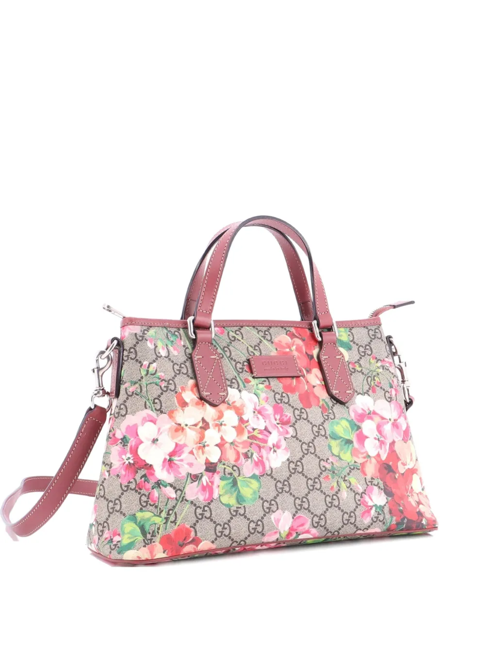 Gucci Pre-Owned Convertible Zip Blooms Print GG Coated Canvas Medium tote bag | Brown | Image 1