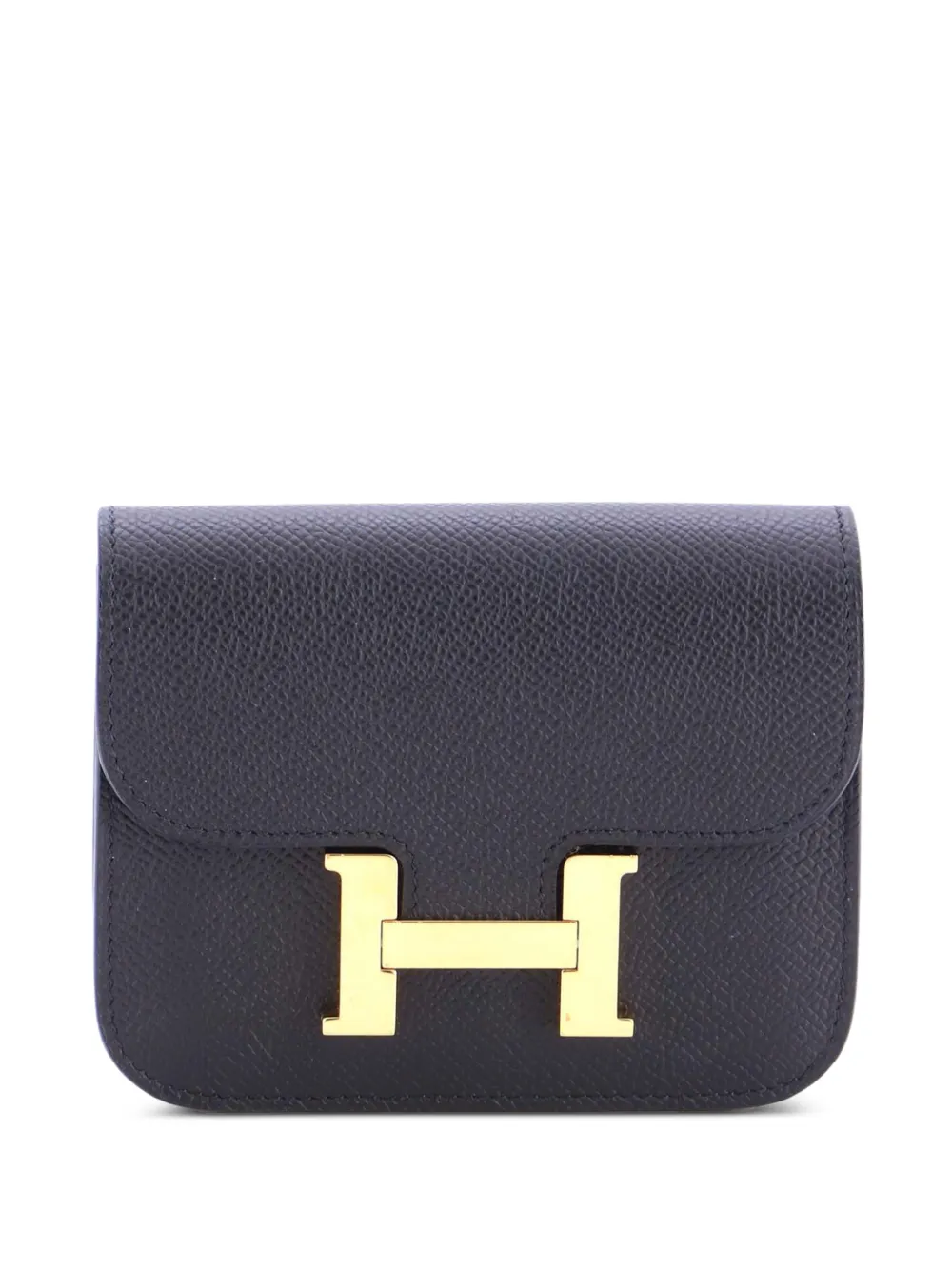 Hermès Pre-Owned cartera Slim Wallet pequeña en piel Epsom y piel Constance | negro | Image 1