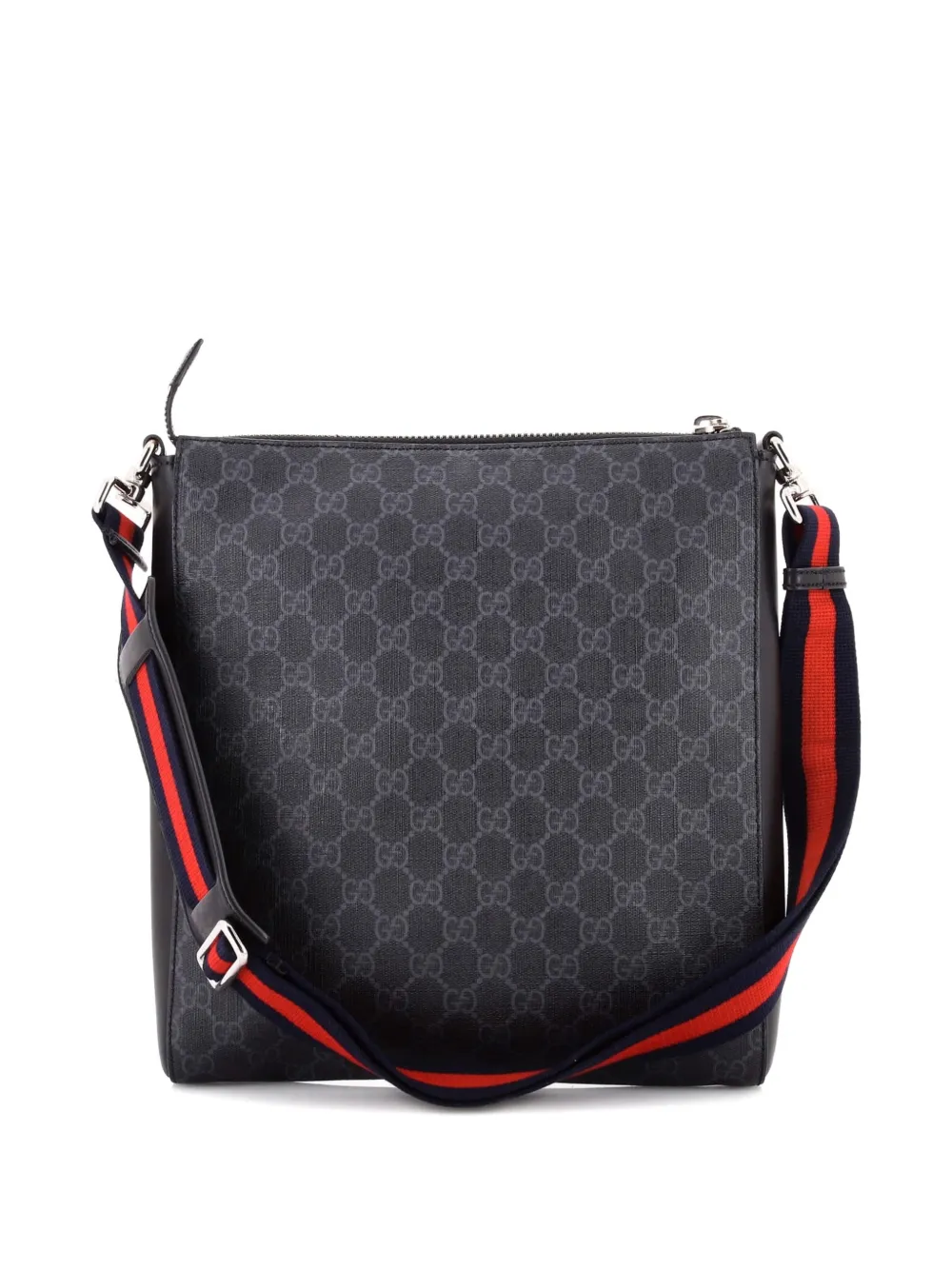 Gucci Pre-Owned Web Strap Front Zip Messenger Bag GG Coated Canvas Medium crossbody bag | Pre-Owned | Image 2