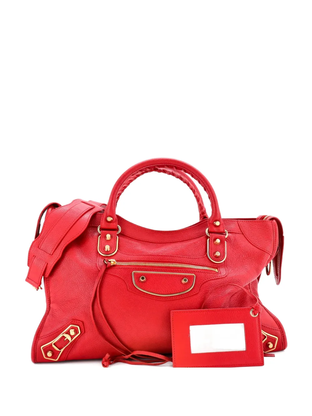 Balenciaga Pre-Owned City Classic Metallic Edge Bag Leather Medium satchel - Rosso