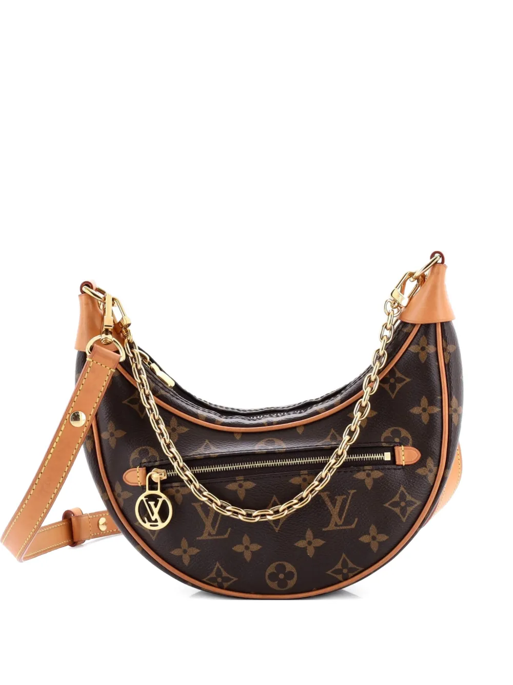 Pre-owned Louis Vuitton Loop Handbag Monogram Canvas Hobo Bag In Brown