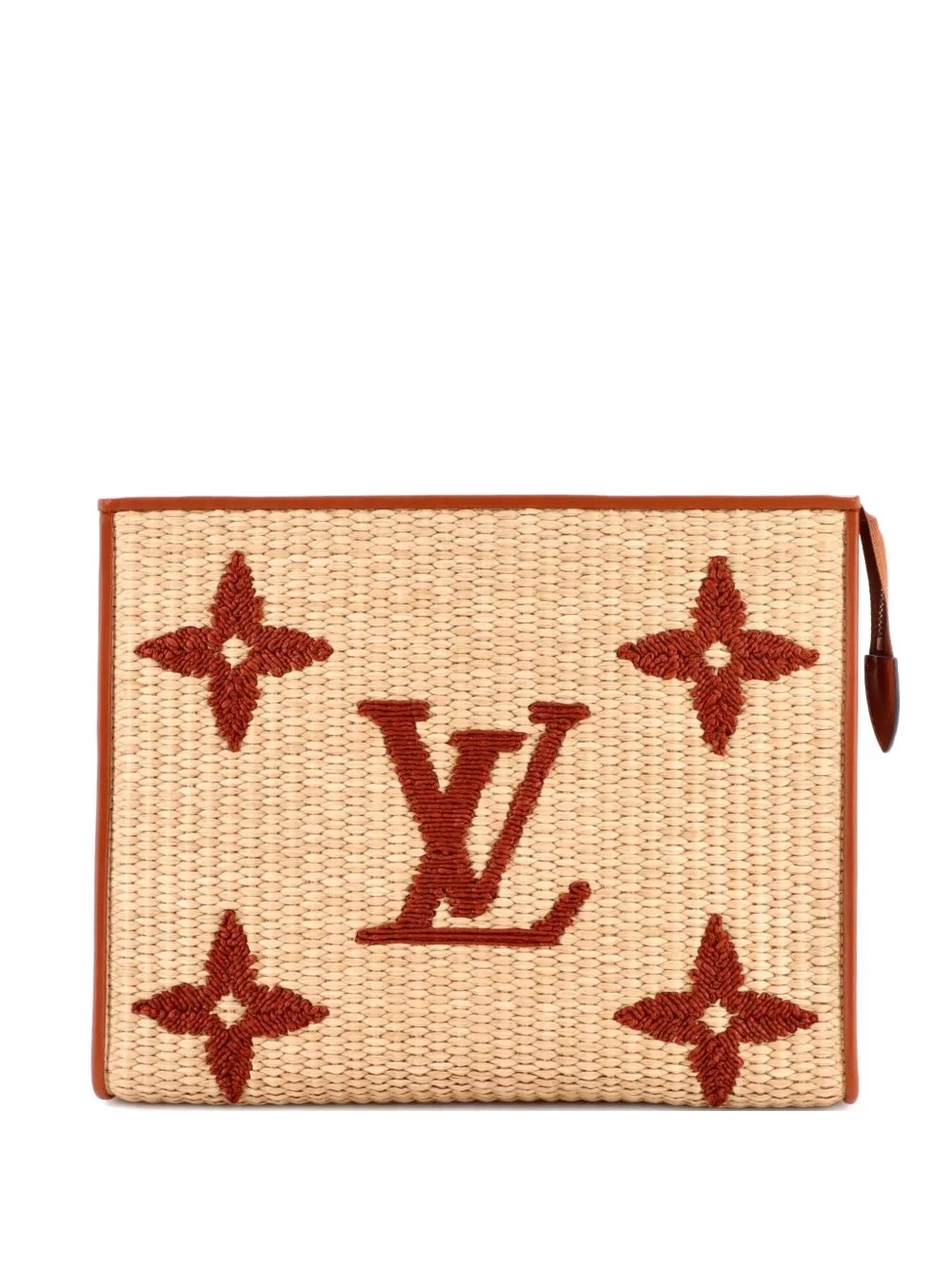 Louis Vuitton Pre-Owned Pochette Voyage Monogram Giant Raffia MM clutch bag - Marrone