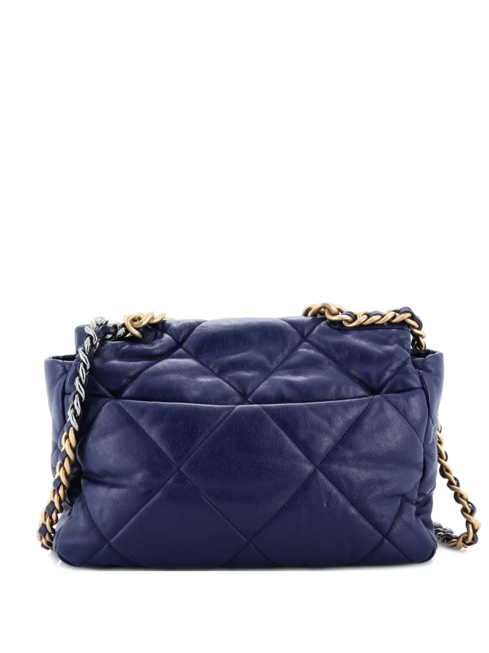 CHANEL Pre-Owned 19 Flap Bag Quilted Leather Large crossbody bag - Blu