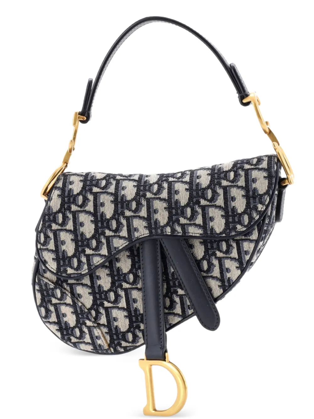 Christian Dior Pre-Owned Saddle Handbag Oblique Canvas Mini shoulder bag - Blu