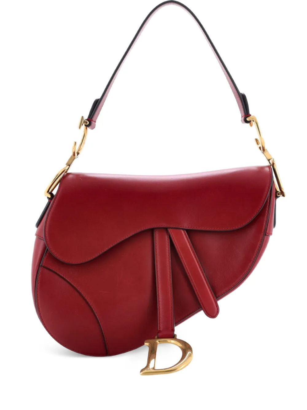 Christian Dior Pre-Owned Saddle Handbag Leather Medium shoulder bag - Rot