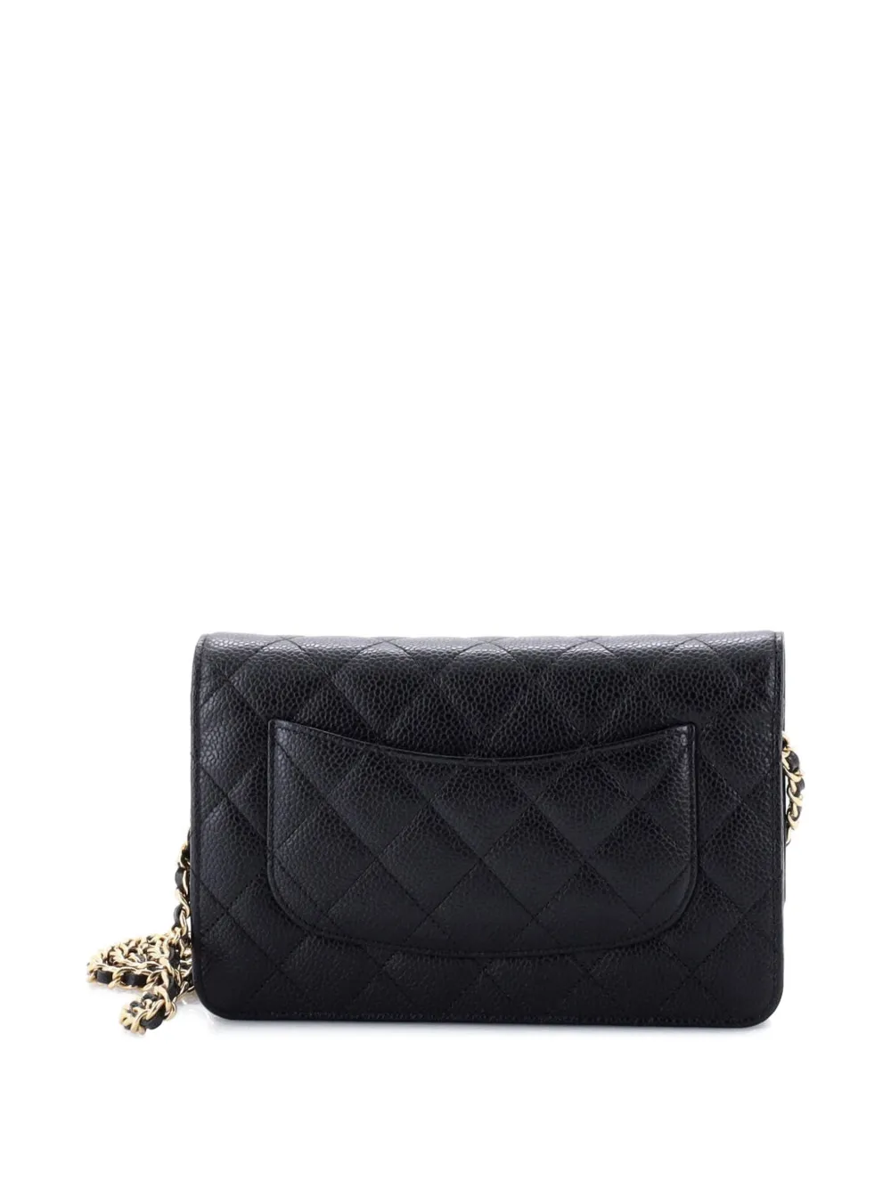 CHANEL Pre-Owned Wallet on Chain Quilted Caviar crossbody bag - Nero