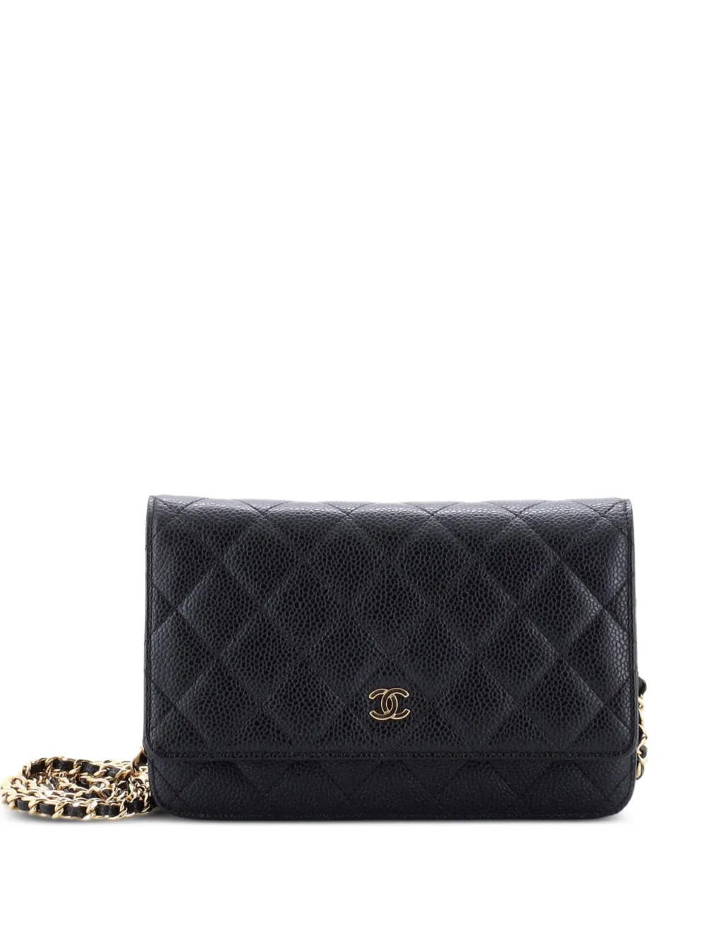 CHANEL Pre-Owned Wallet on Chain Quilted Caviar crossbody bag - Nero