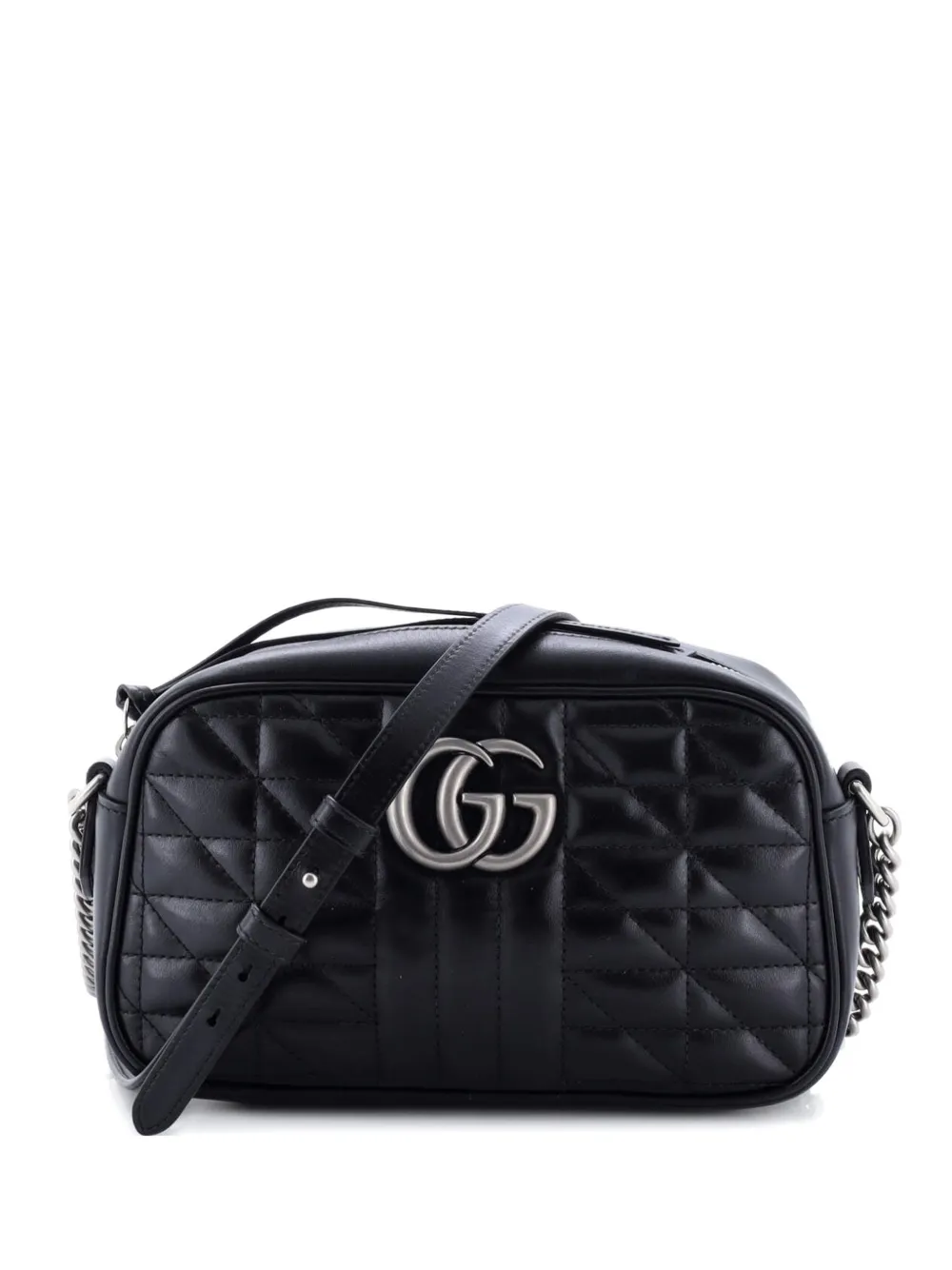 Gucci Pre-Owned GG Marmont Shoulder Bag Mixed Matelasse Leather Small crossbody bag - Nero