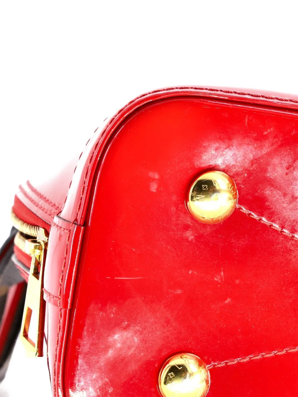 Alma Handbag Vernis With Monogram Canvas Bb Satchel