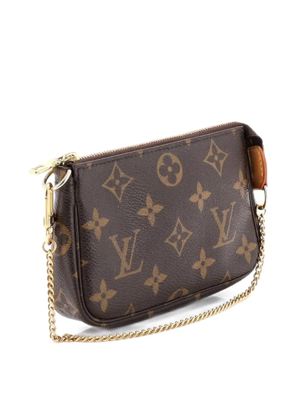 Pre-owned Louis Vuitton Pochette Accessoires Monogram Canvas Mini Clutch Bag In Brown