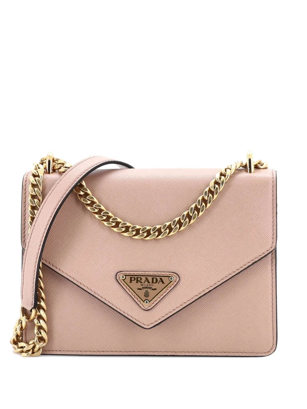 Prada Pre-Owned Envelope Flap Chain Shoulder bag Saffiano Leather Small crossbody bag - Toni neutri