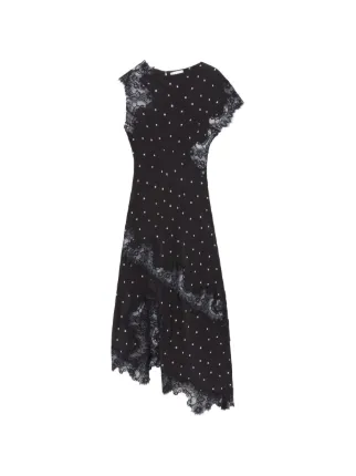 A.L.C. Alessia polka-dot lace-trim Maxi Dress | Black | FARFETCH