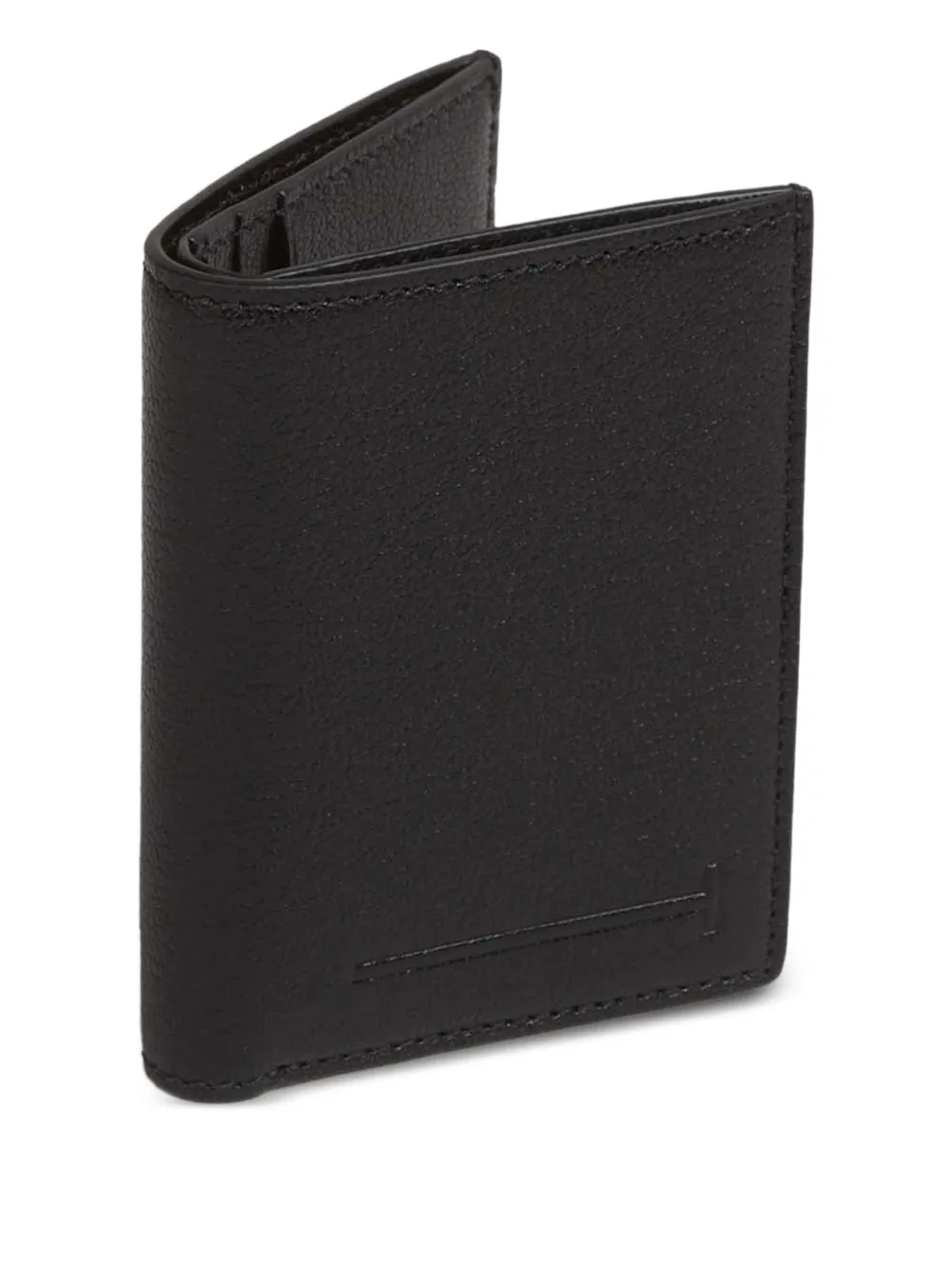 embossed-logo foldable leather cardholder