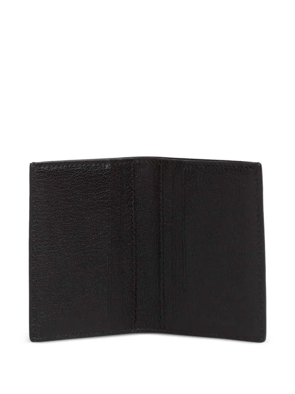 embossed-logo foldable leather cardholder