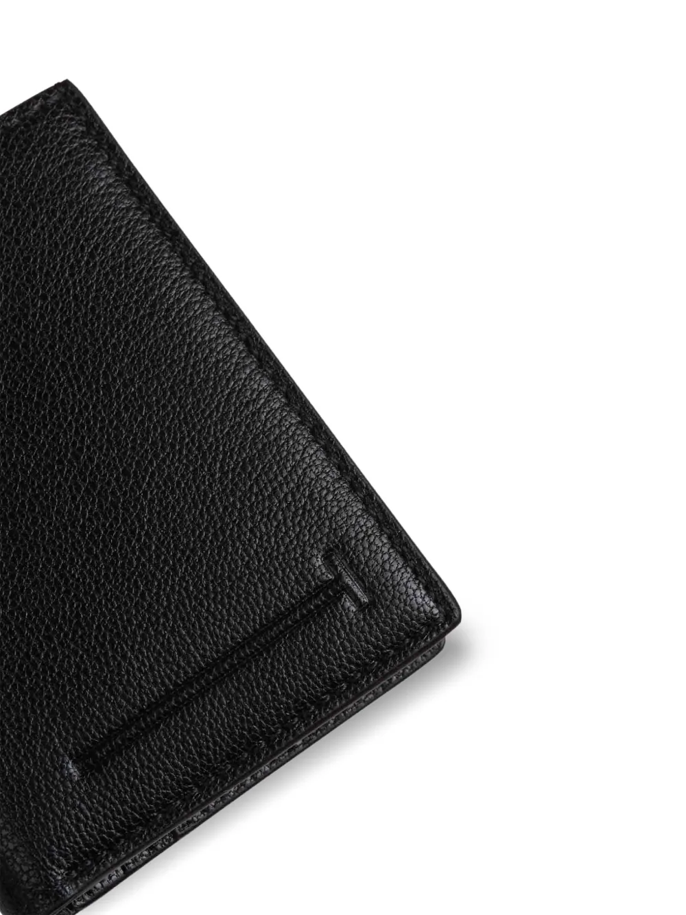 embossed-logo foldable leather cardholder