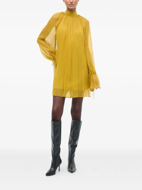 staud brown and yellow dress Dena Dress