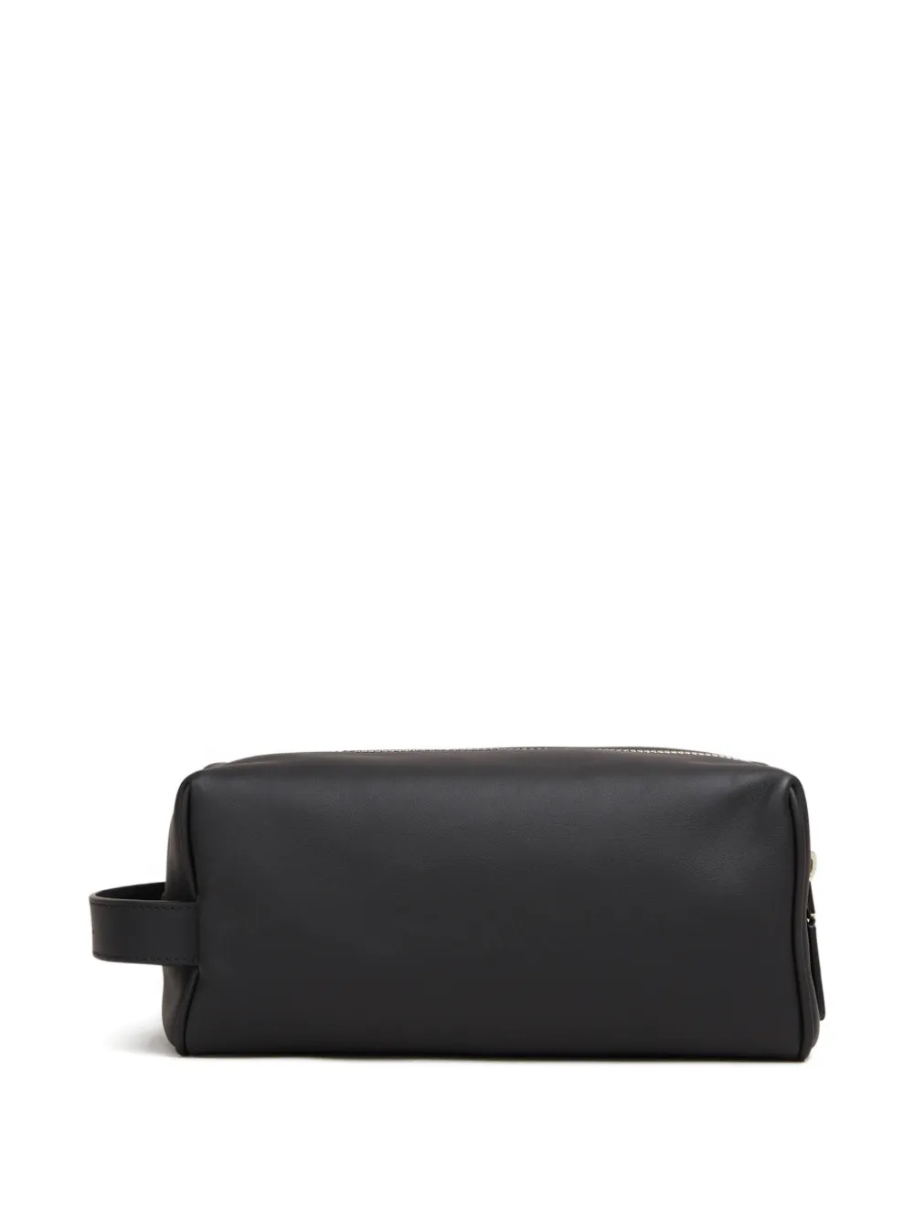 Santoni zip leather wash bag - Zwart