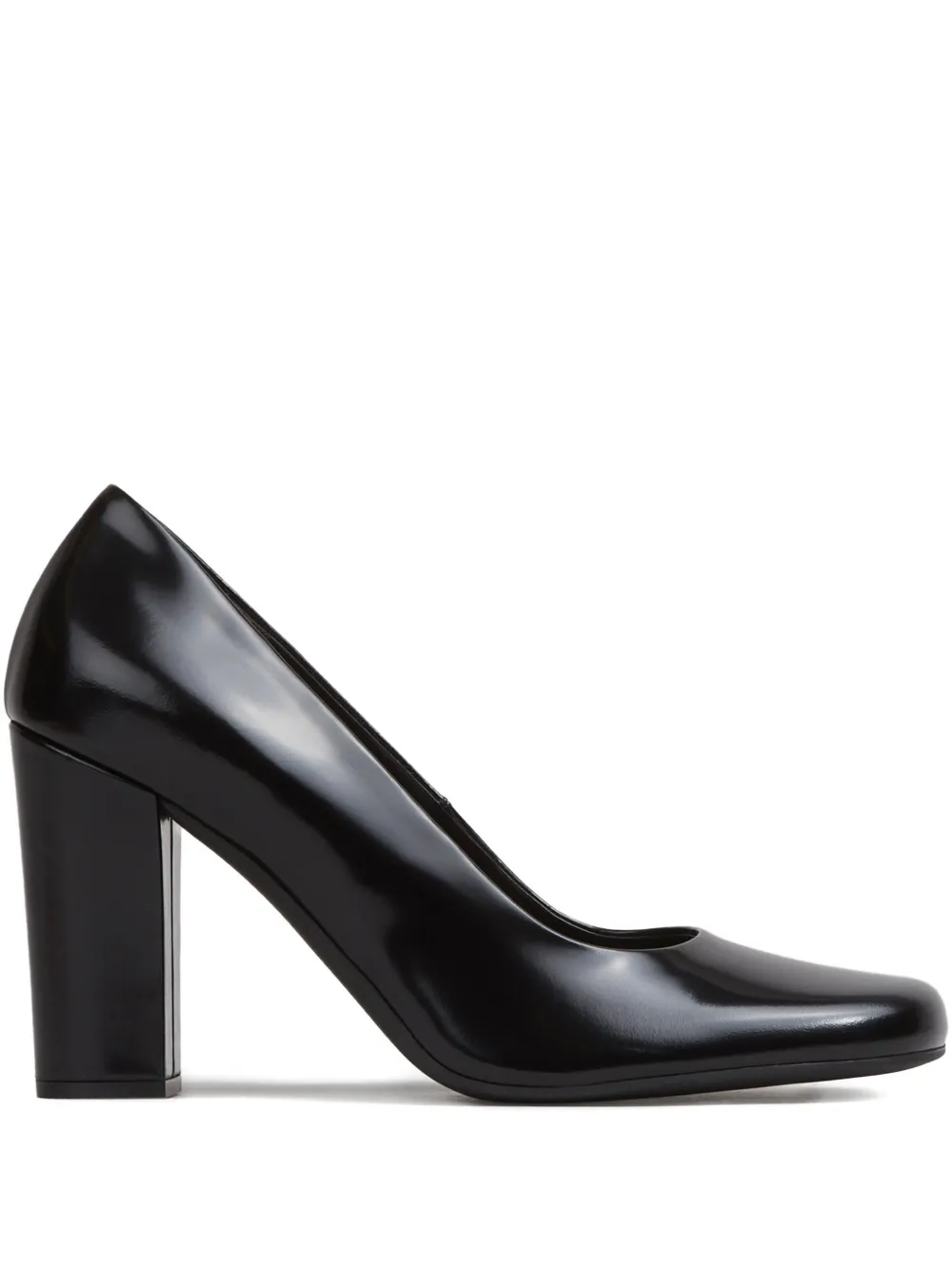 The Row Penelope rounded calf leather heel shoes - Nero