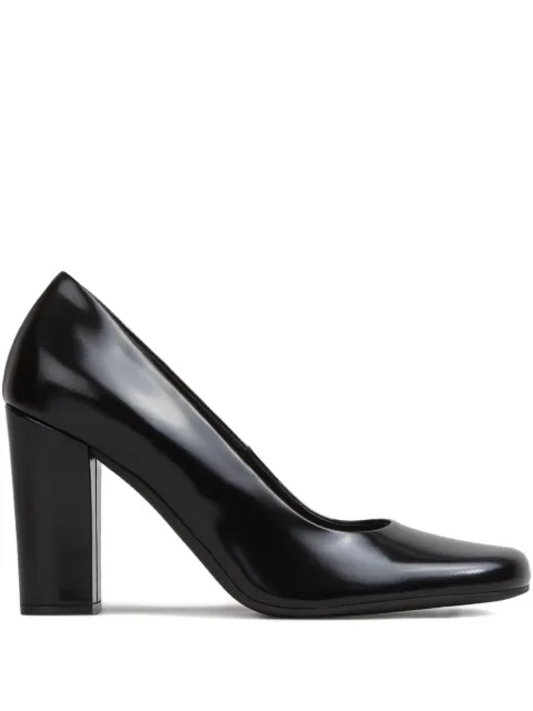 The Row Penelope rounded calf leather heel shoes