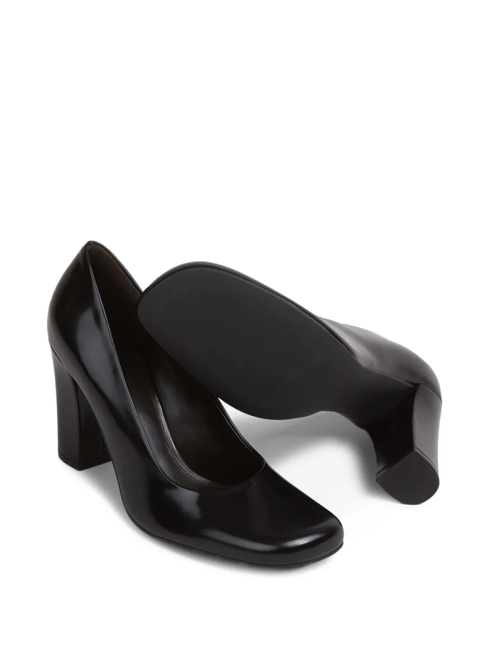 The Row Penelope leren schoenen met ronde kraag Zwart