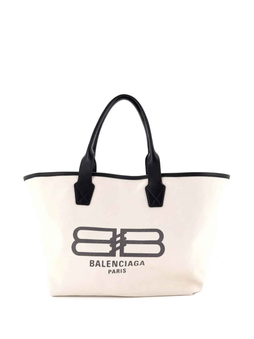 Balenciaga Pre-Owned Cities Jumbo Printed Canvas Large tote bag | Neutrals | Image 1